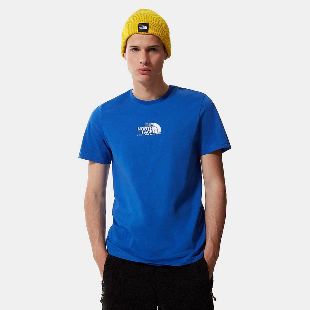 The North Face Fine Alpine Equipment 3 Ανδρικα T Shirt - Μπλε (NBSA25170)